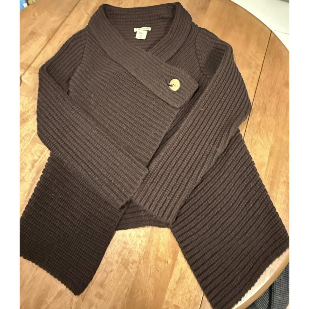 Siepelunga Fashion Made in Italy Brown Shawl Collar Knit Sweater (Size L)